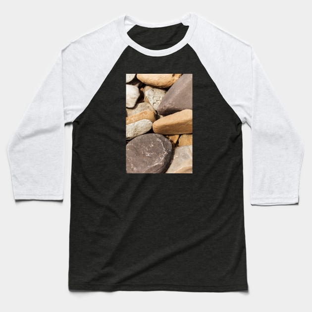 Cobble Stone High On Beach Edge Baseball T-Shirt by textural